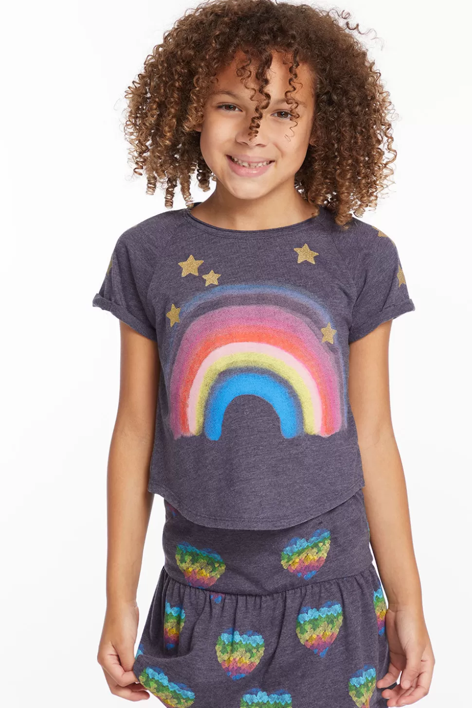 Chaser Brand Painted Rainbow Girls Tee Flash Sale