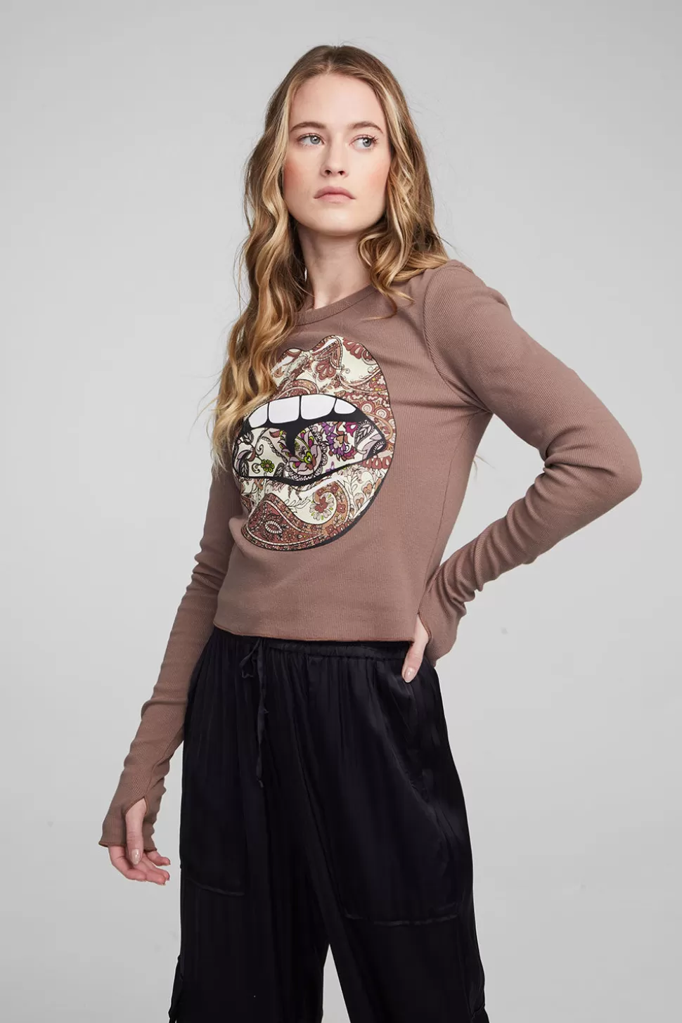 Chaser Brand Paisley Lips Long Sleeve Store