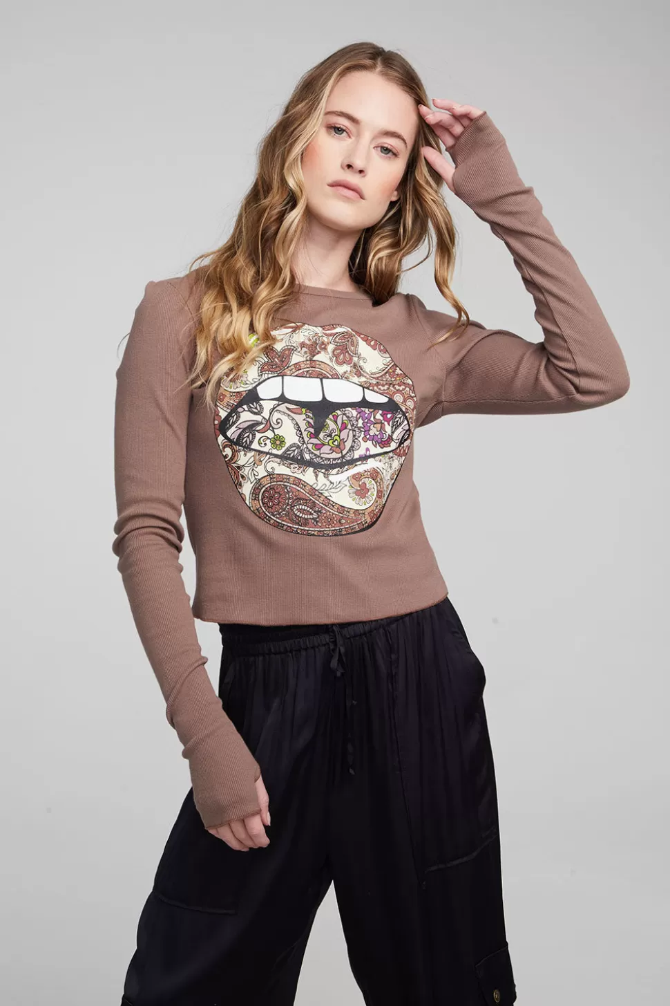 Chaser Brand Paisley Lips Long Sleeve Store