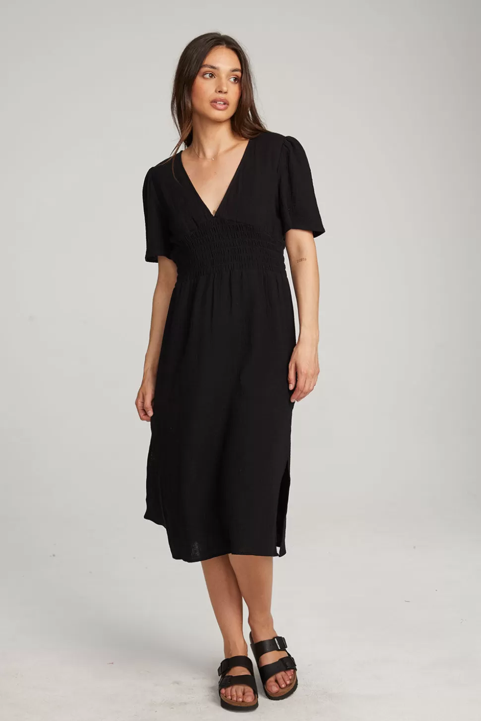 Chaser Brand Palmer Licorice Midi Dress Best