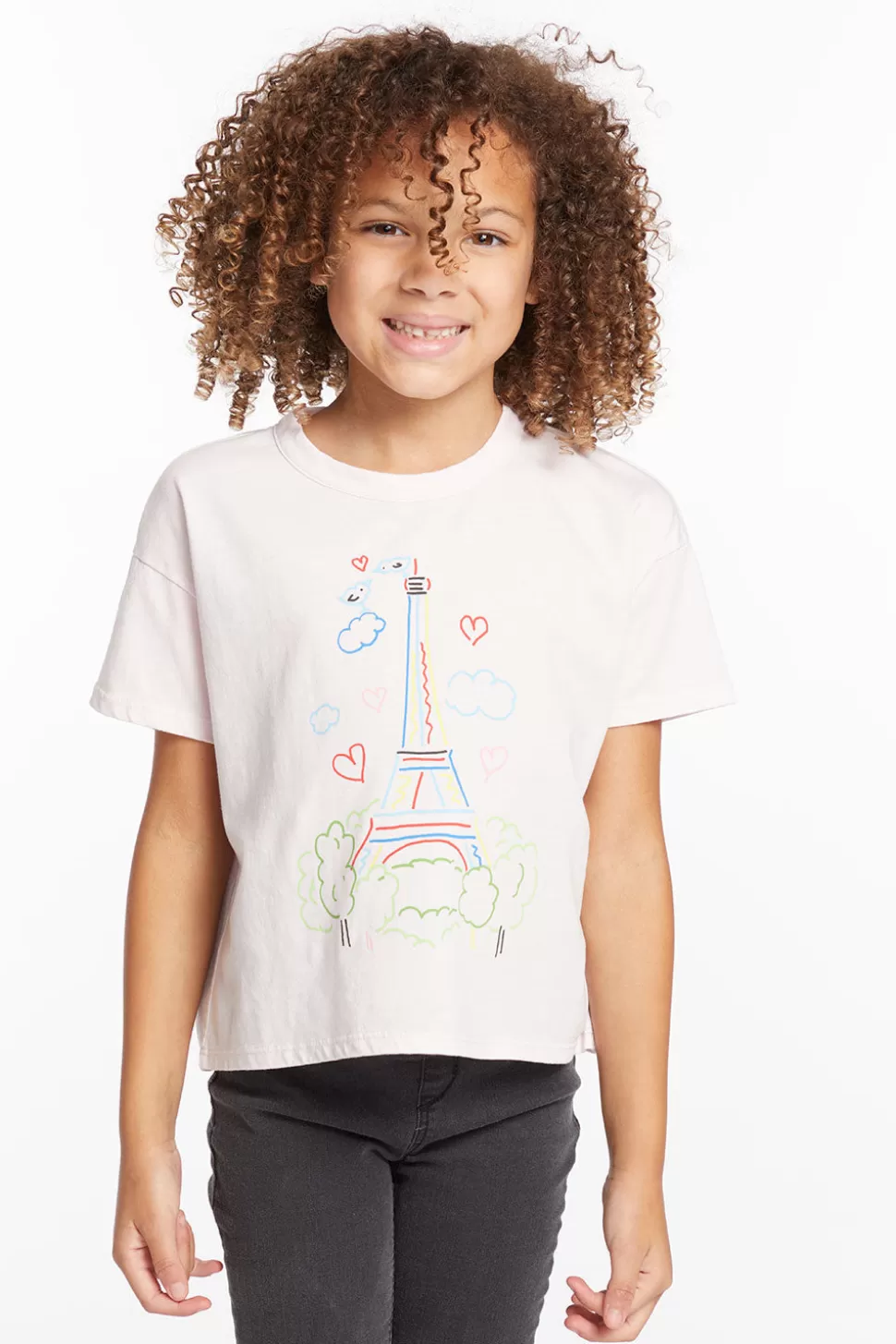 Chaser Brand Paris Sketch Girls Tee Cheap