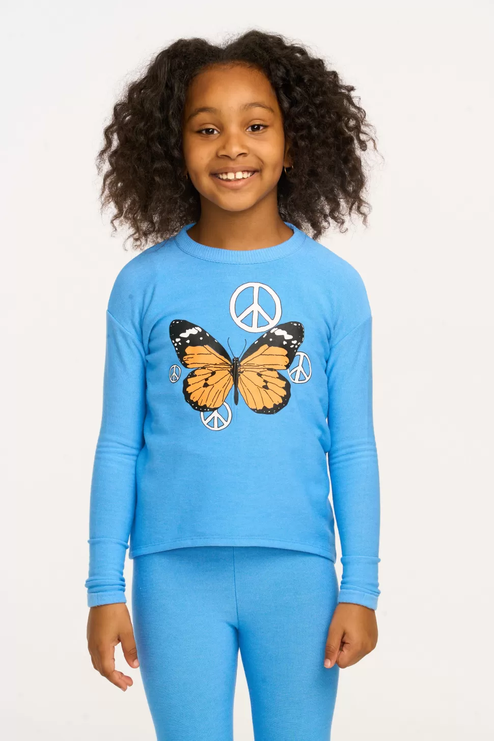 Chaser Brand Peace Butterfly Long Sleeve Cozy Knit Pullover Shop