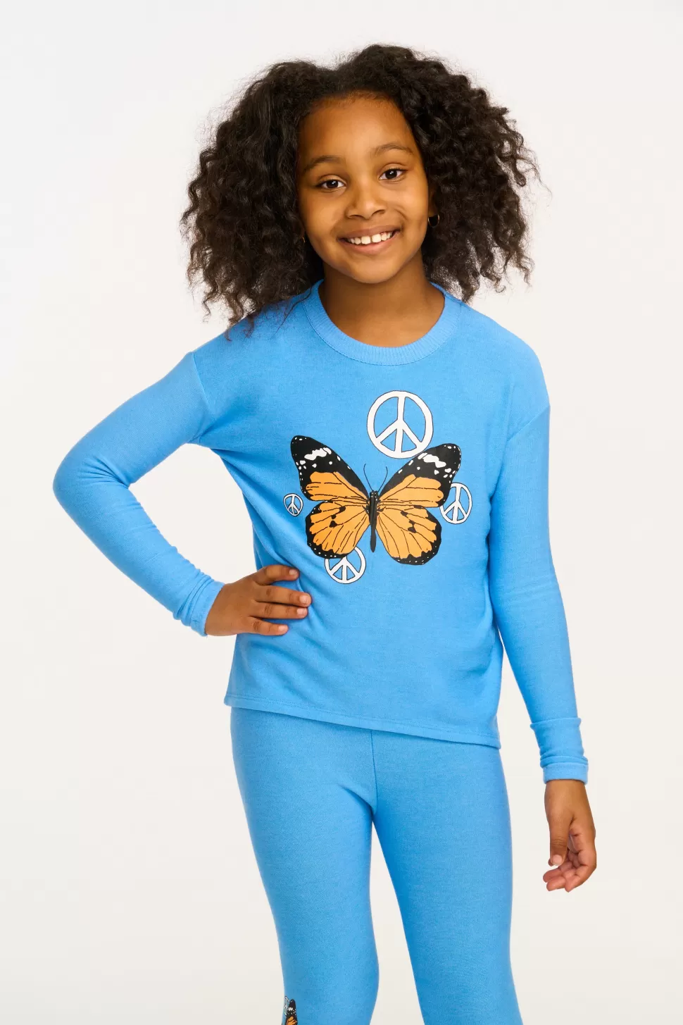 Chaser Brand Peace Butterfly Long Sleeve Cozy Knit Pullover Shop