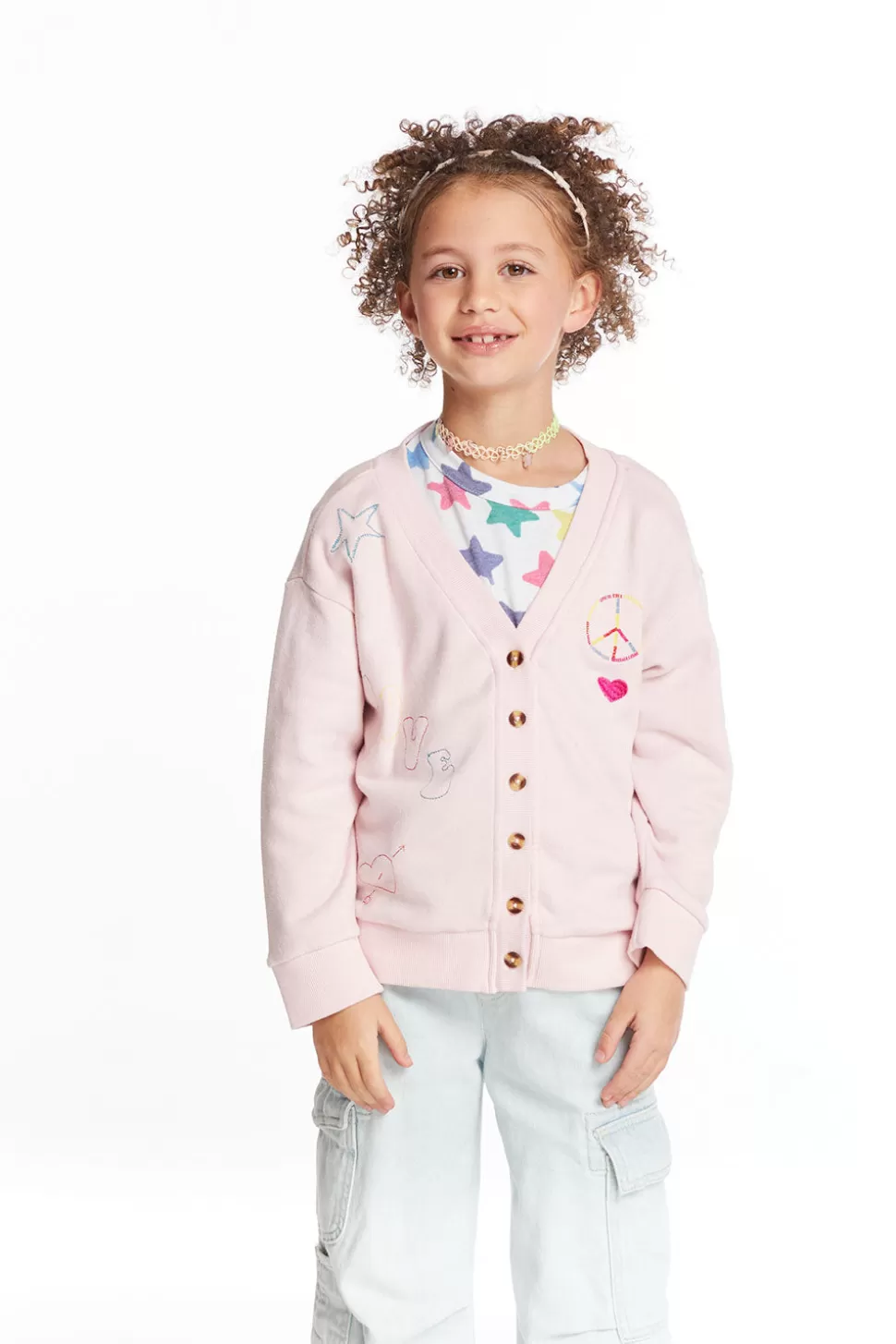 Chaser Brand Peace Love Smile Girls Cardigan Clearance