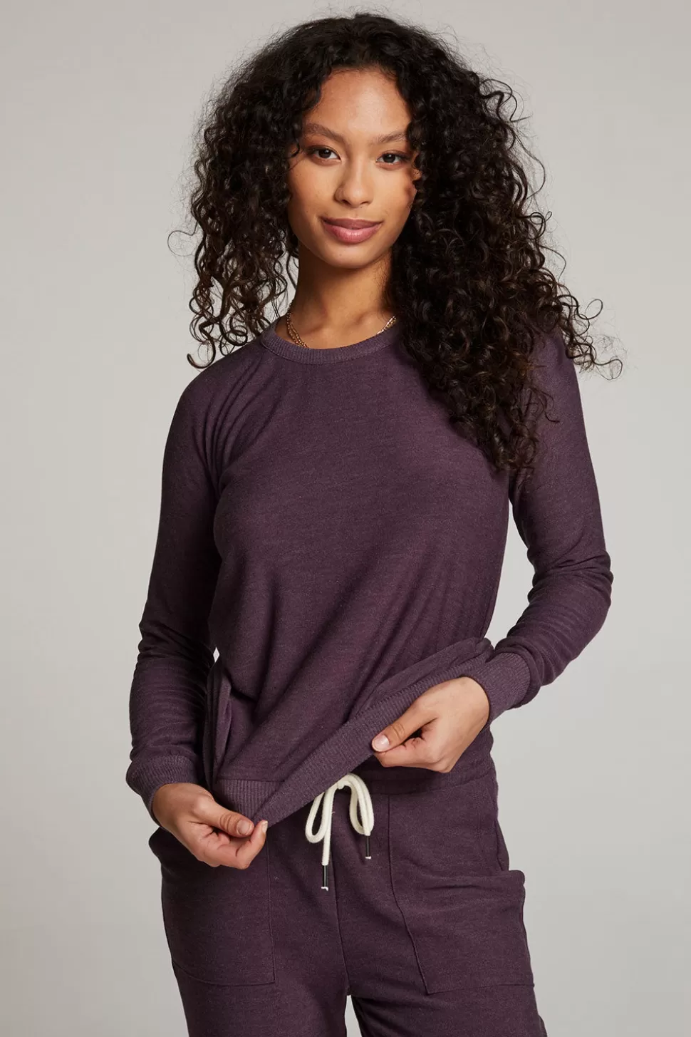 Chaser Brand Plum Perfect Long Sleeve Raglan Pullover Store