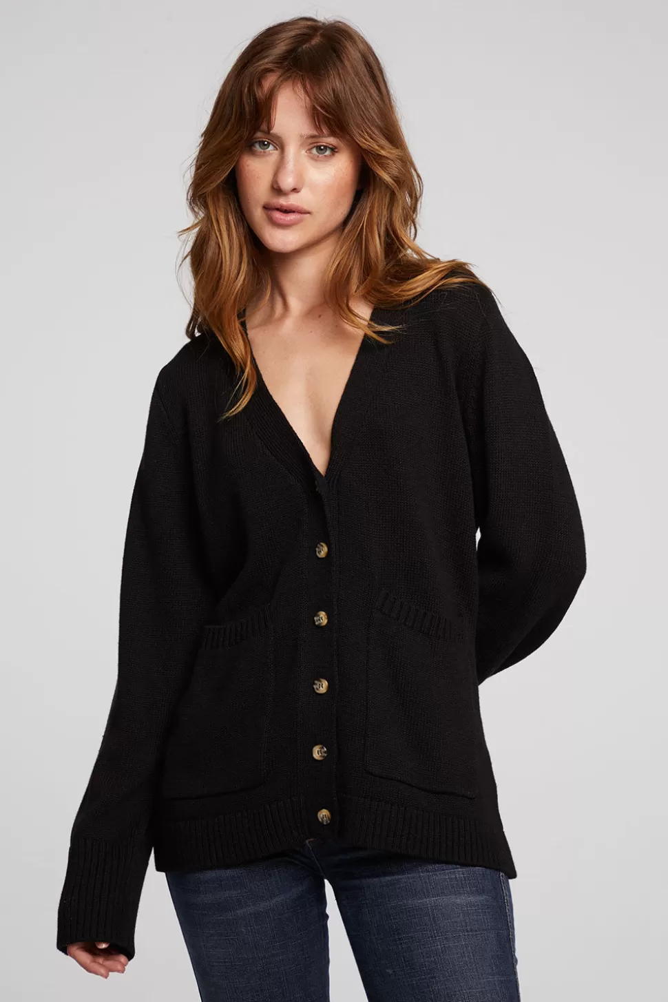 Chaser Brand Presley Licorice Cardigan Outlet