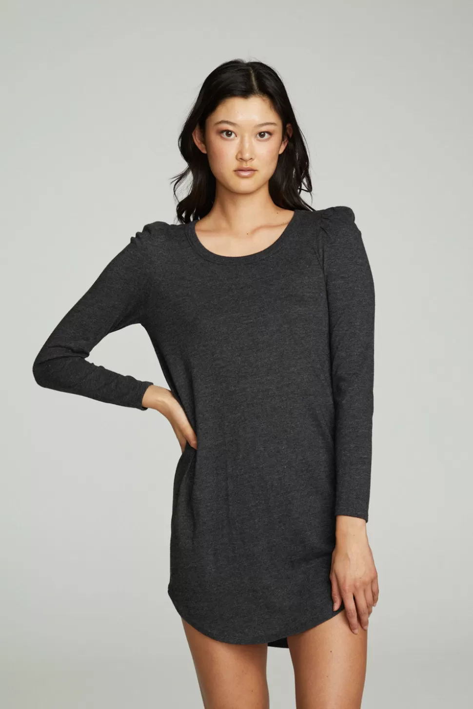 Chaser Brand Puff Sleeve Shirttail Hi Lo Dress Online