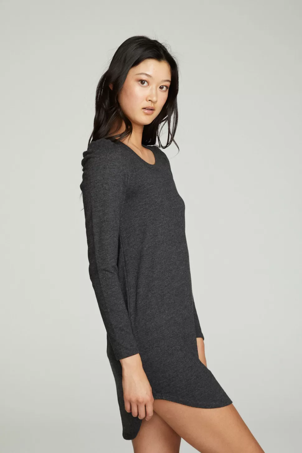 Chaser Brand Puff Sleeve Shirttail Hi Lo Dress Online