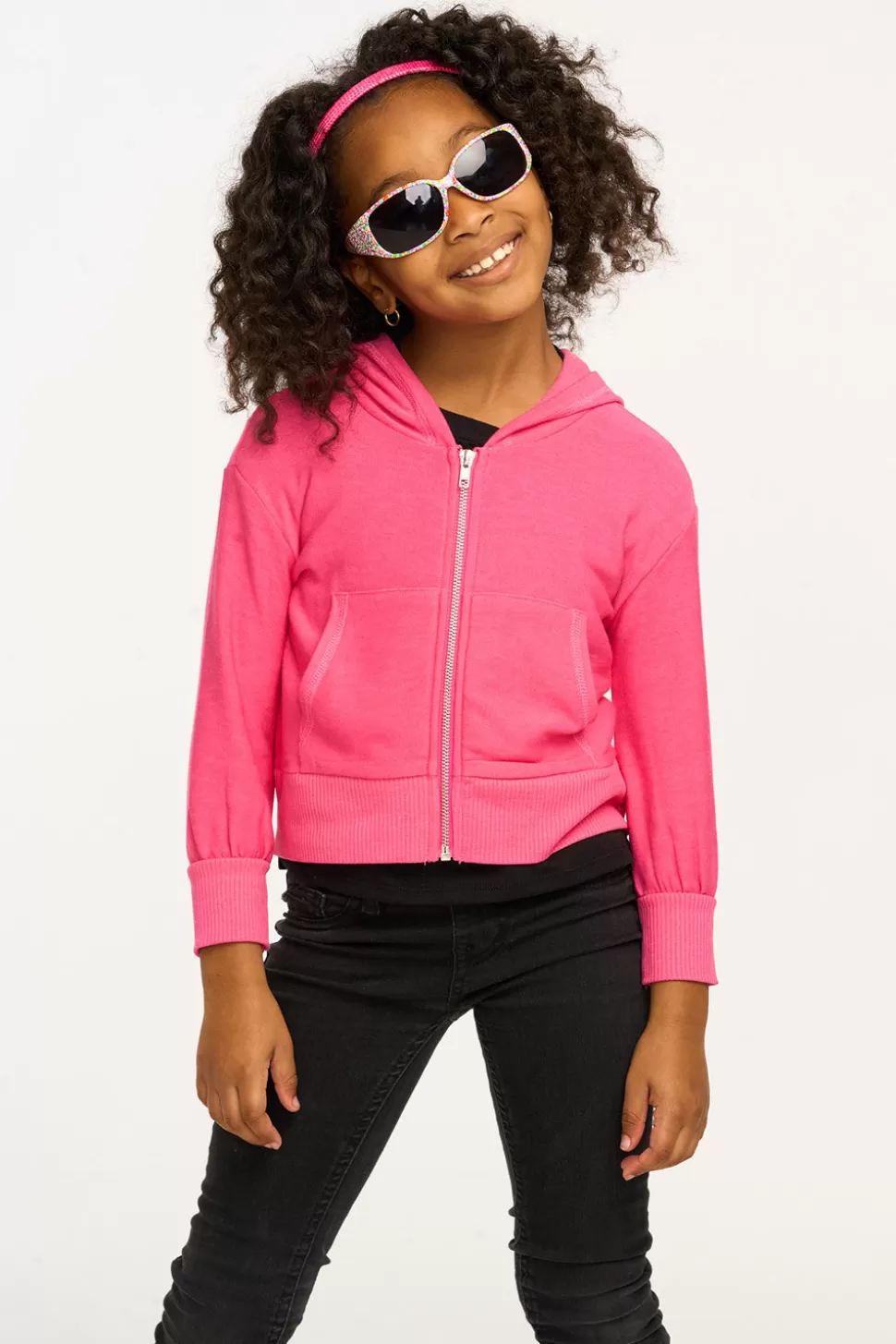 Chaser Brand Puffy Flamingo Pink Cozy Knit Zip Up Hoodie Hot