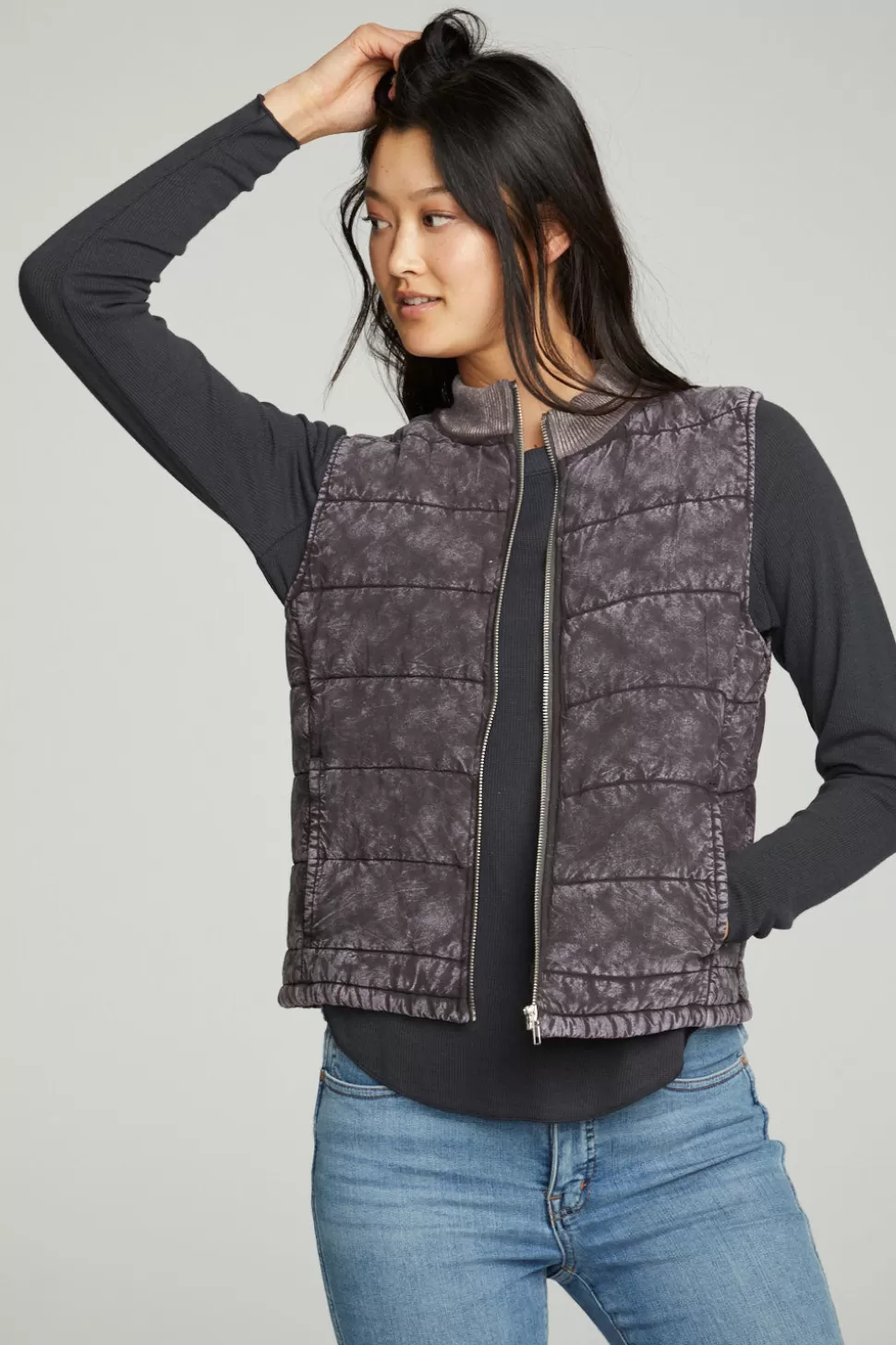 Chaser Brand Quilted Mock Neck Puffer Vest Clearance