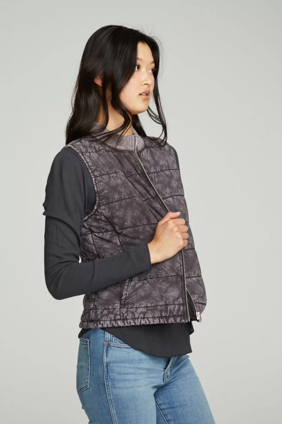 Chaser Brand Quilted Mock Neck Puffer Vest Clearance