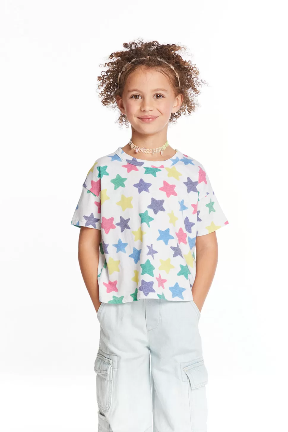 Chaser Brand Rainbow Stars Girls Tee New