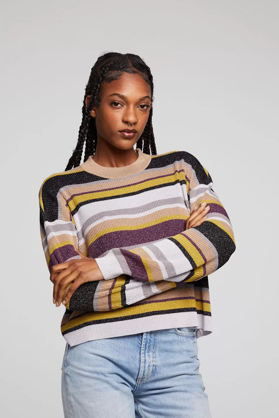 Chaser Brand Ramonee Haight Street Stripe Pullover Outlet