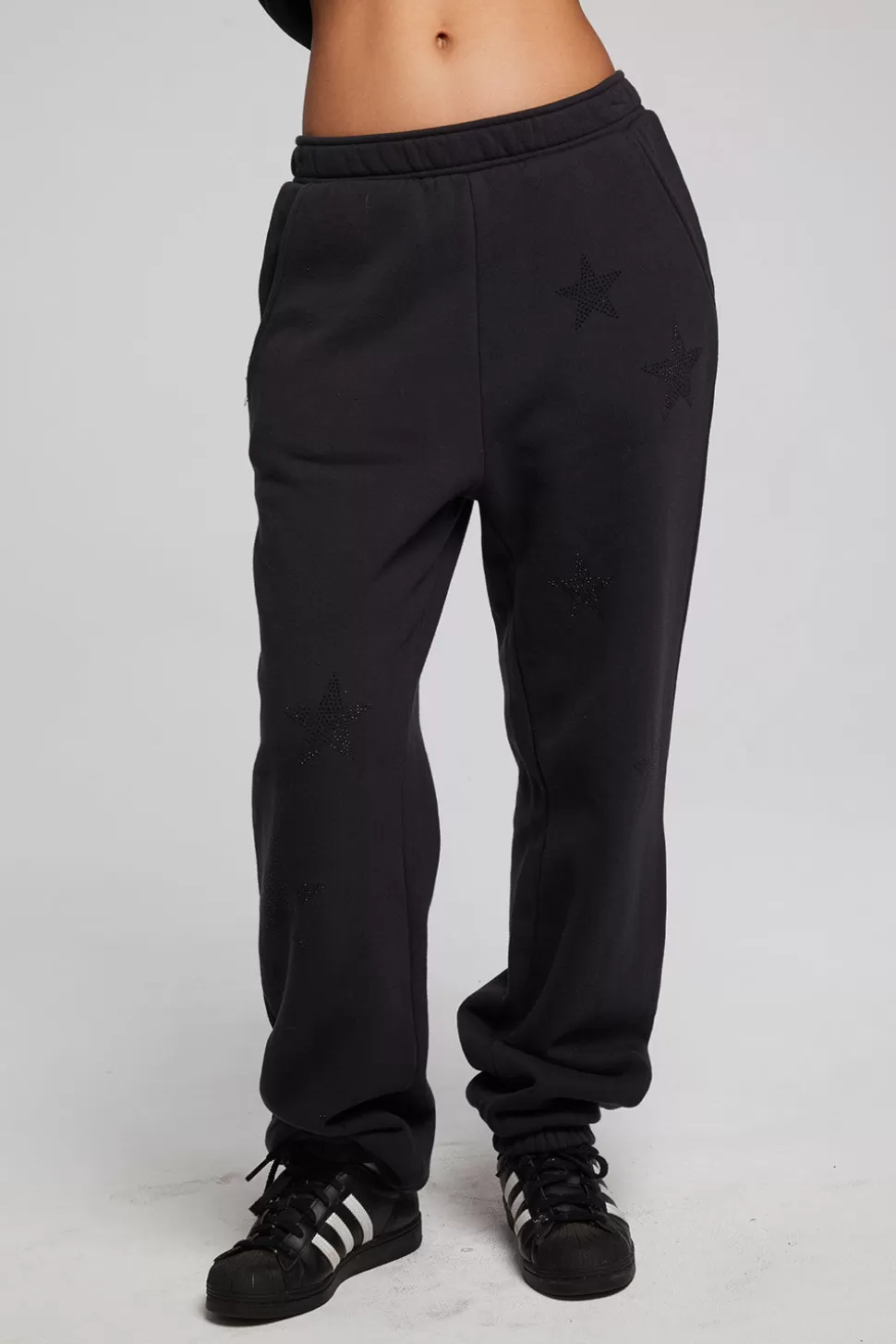 Chaser Brand Rhinestone Stars Joggers Fashion