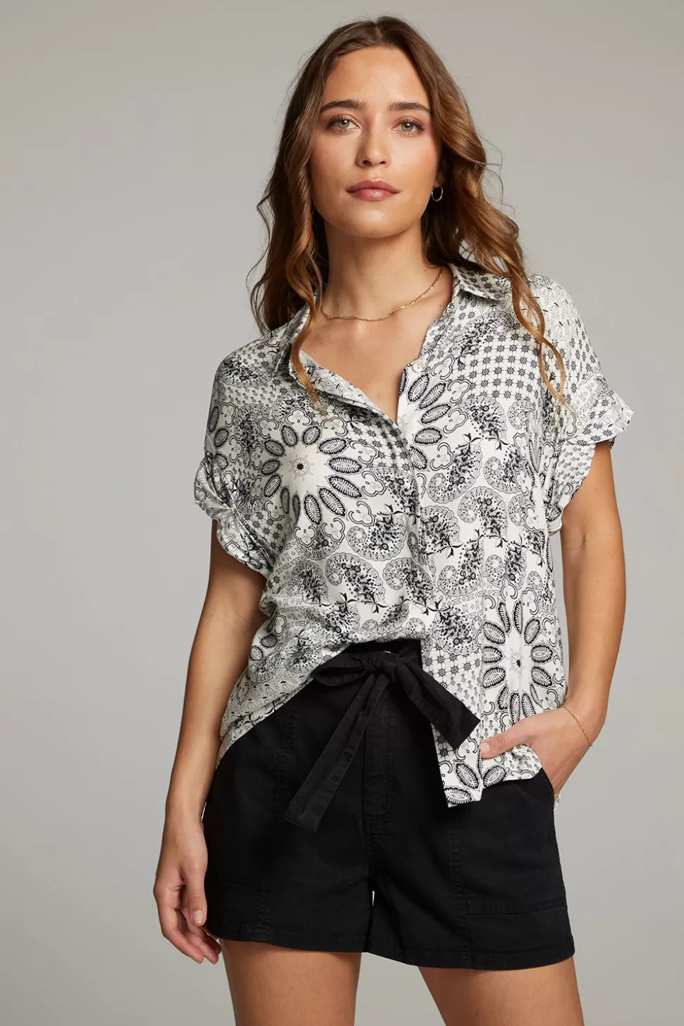 Chaser Brand Rhythmm Paisley Bandana Button Down Clearance