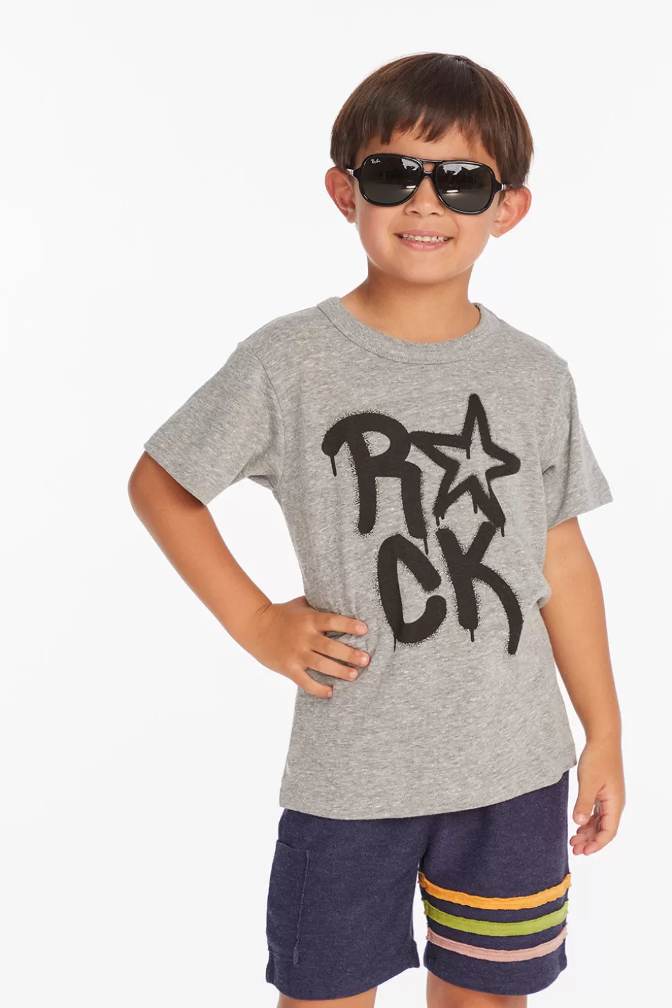 Chaser Brand Rock Star Boys Crew Neck Short Sleeve Tee Best Sale