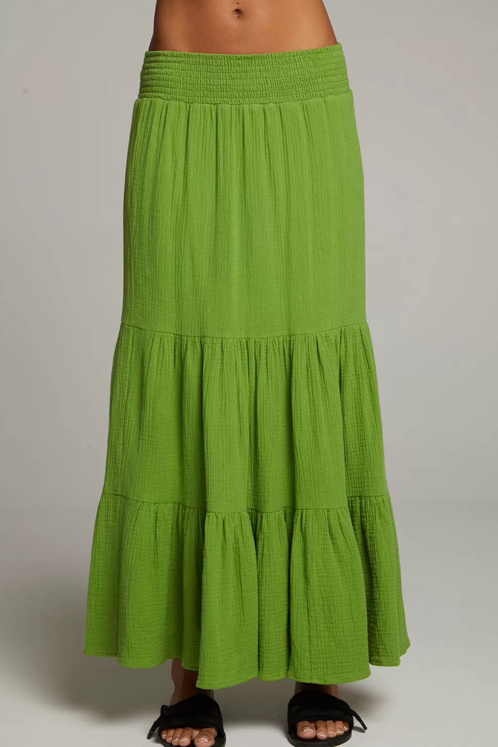 Chaser Brand Seal Piquant Green Maxi Skirt Clearance