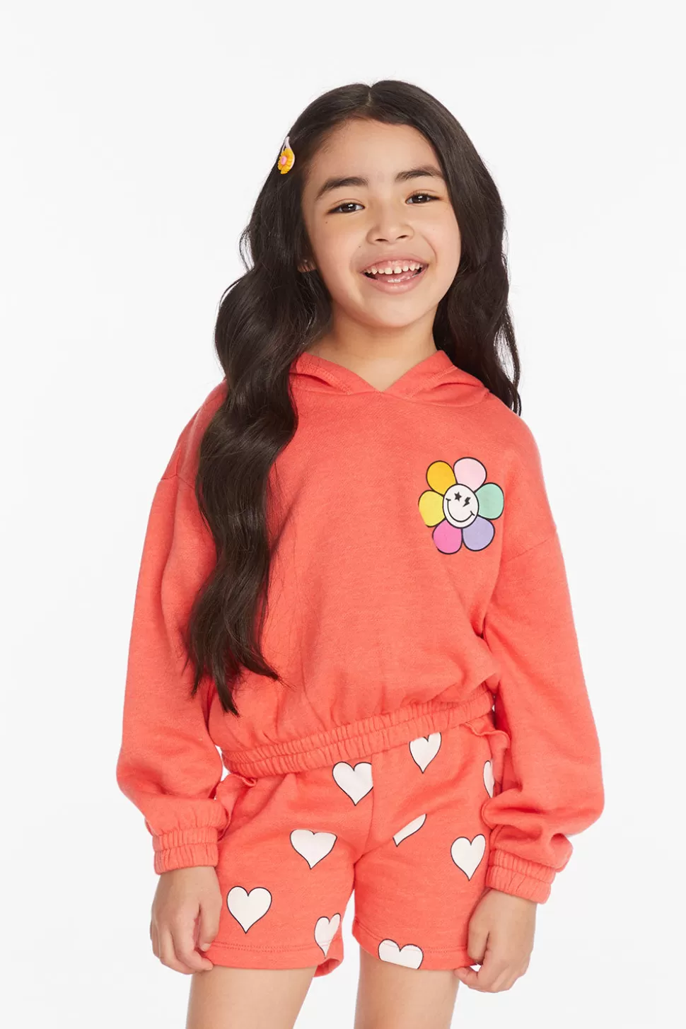 Chaser Brand Smiley Flower & Hearts Girls Pullover Hoodie Store