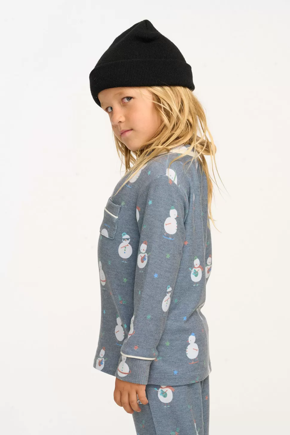 Chaser Brand Snowman Fun Long Sleeve Pocket Shirt Online