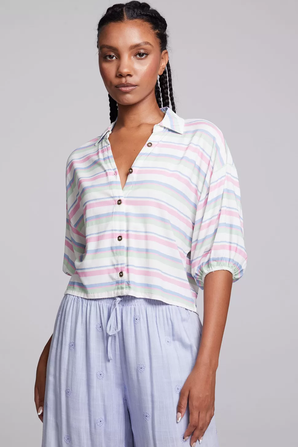 Chaser Brand Sofia Positano Stripe Blouse Cheap