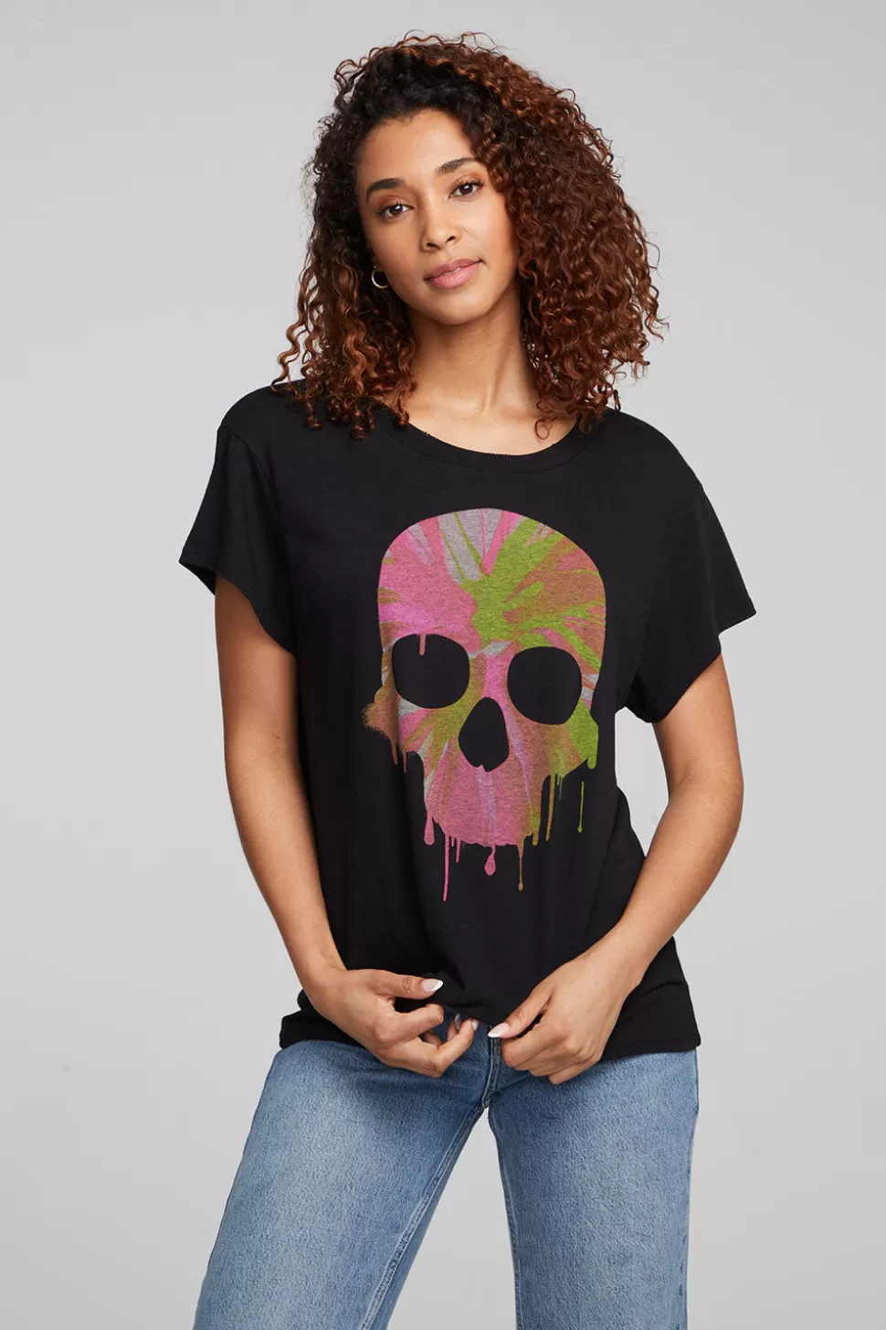 Chaser Brand Spin Paint Skull Tee Clearance