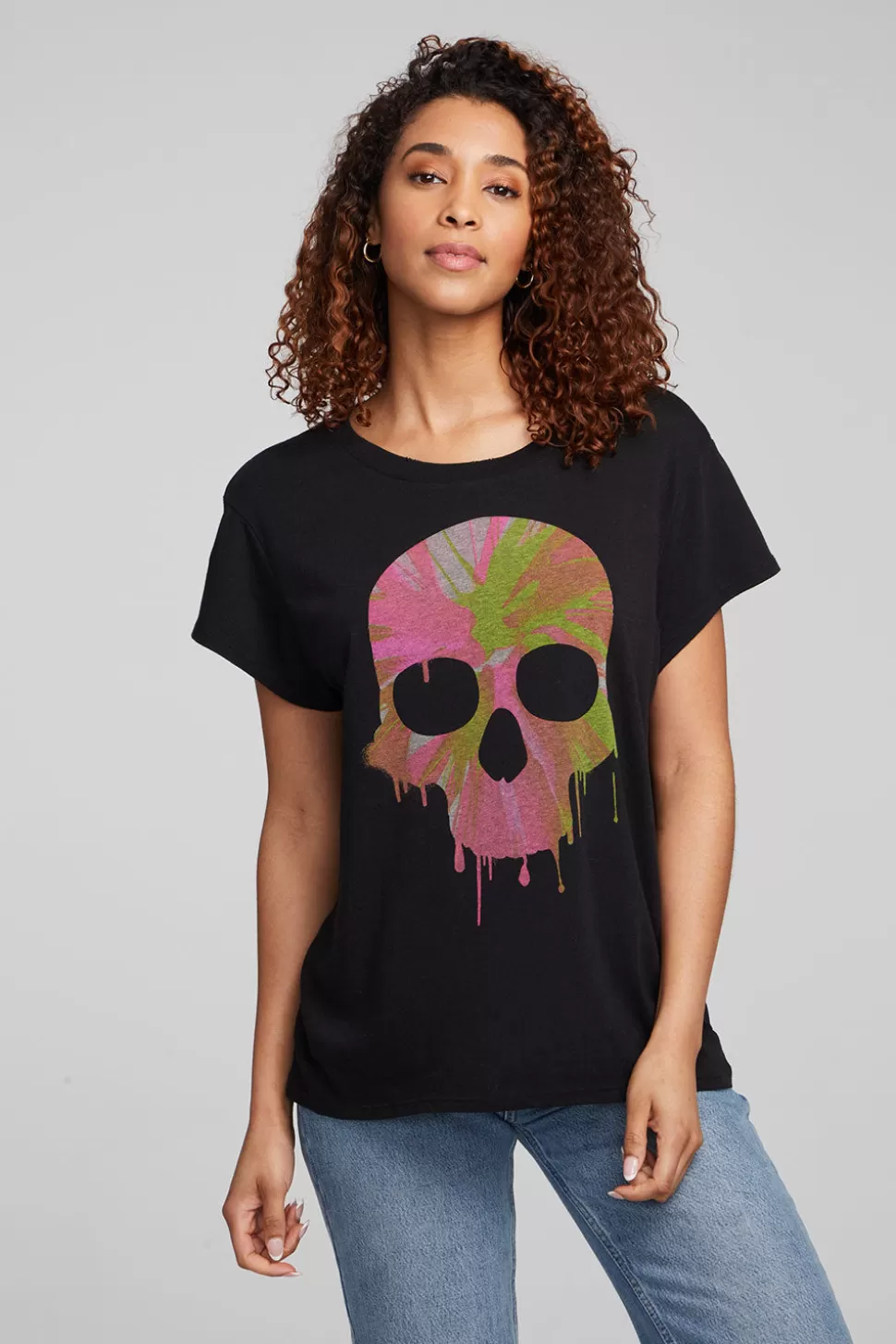 Chaser Brand Spin Paint Skull Tee Clearance