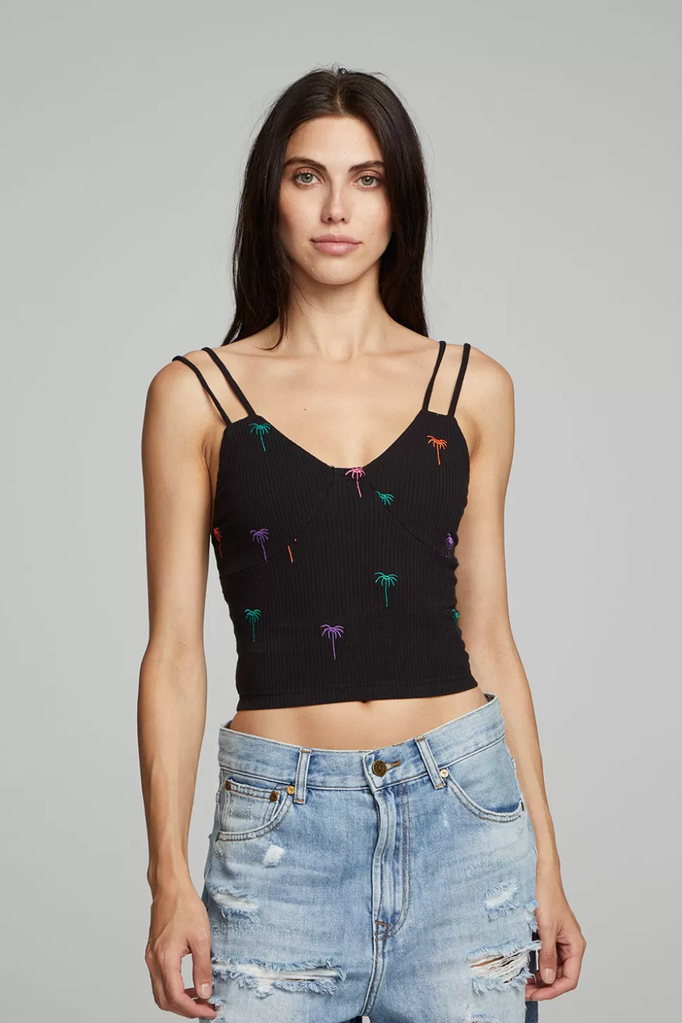 Chaser Brand Strand Crop Top - Black Onyx Best