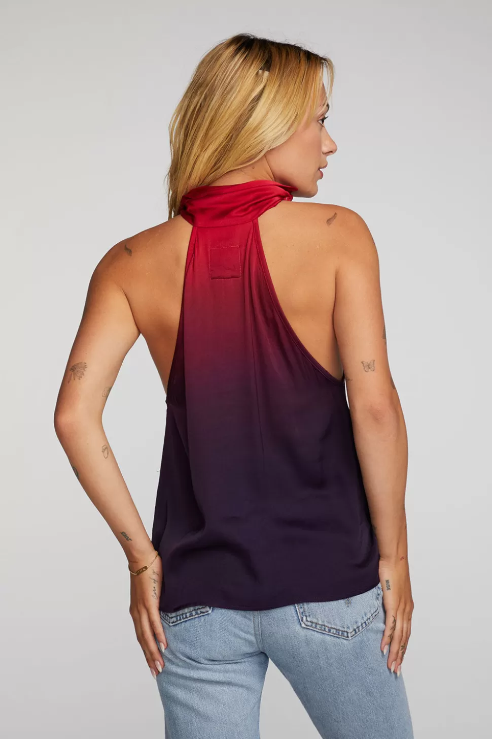 Chaser Brand Stretch Silky Woven Halter Top Store