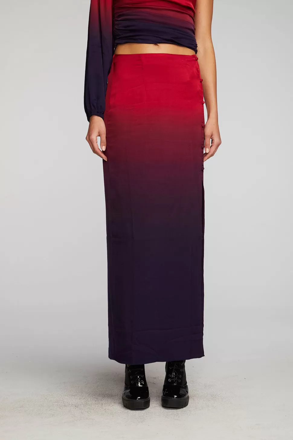 Chaser Brand Stretch Silky Woven Midi Skirt Hot