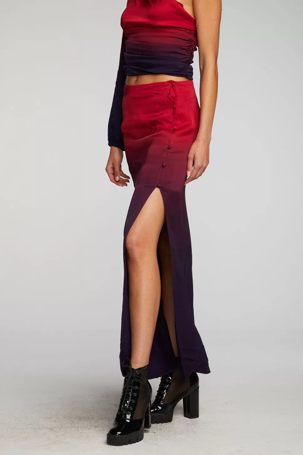 Chaser Brand Stretch Silky Woven Midi Skirt Hot