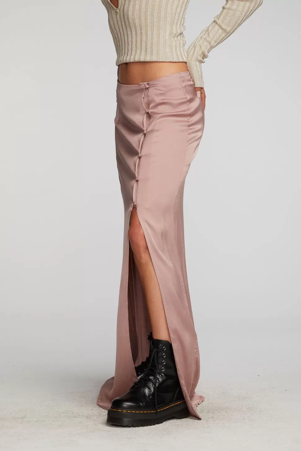 Chaser Brand Stretch Silky Woven Midi Skirt Clearance