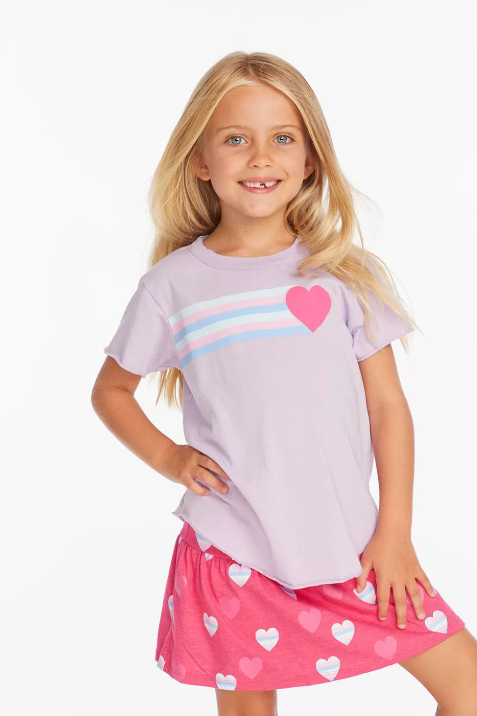 Chaser Brand Stripe Heart Tee Best