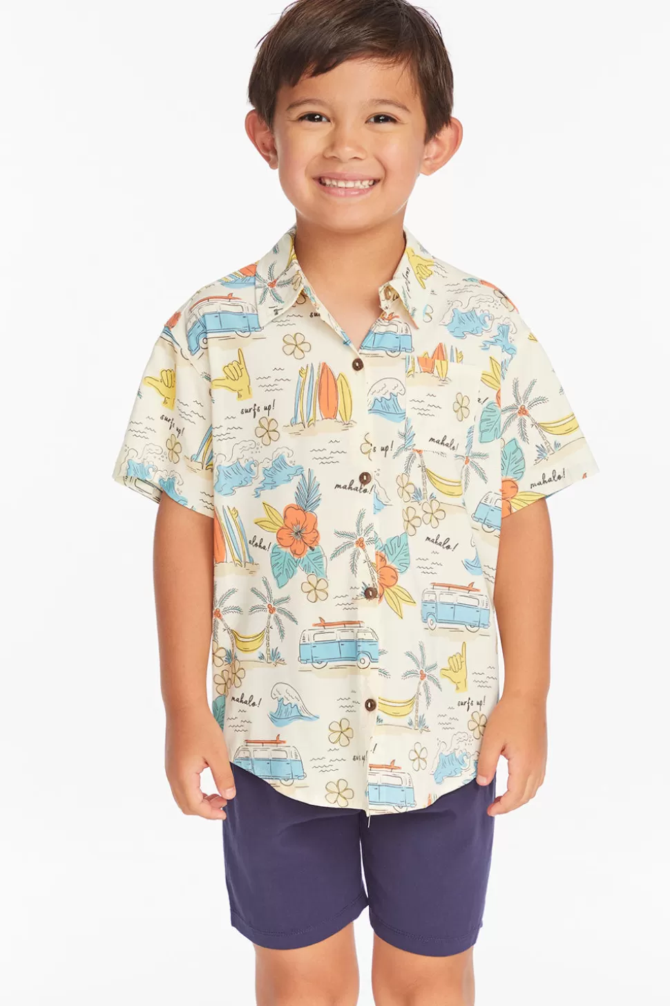 Chaser Brand Surf's Up Boys Button Down Tee Outlet