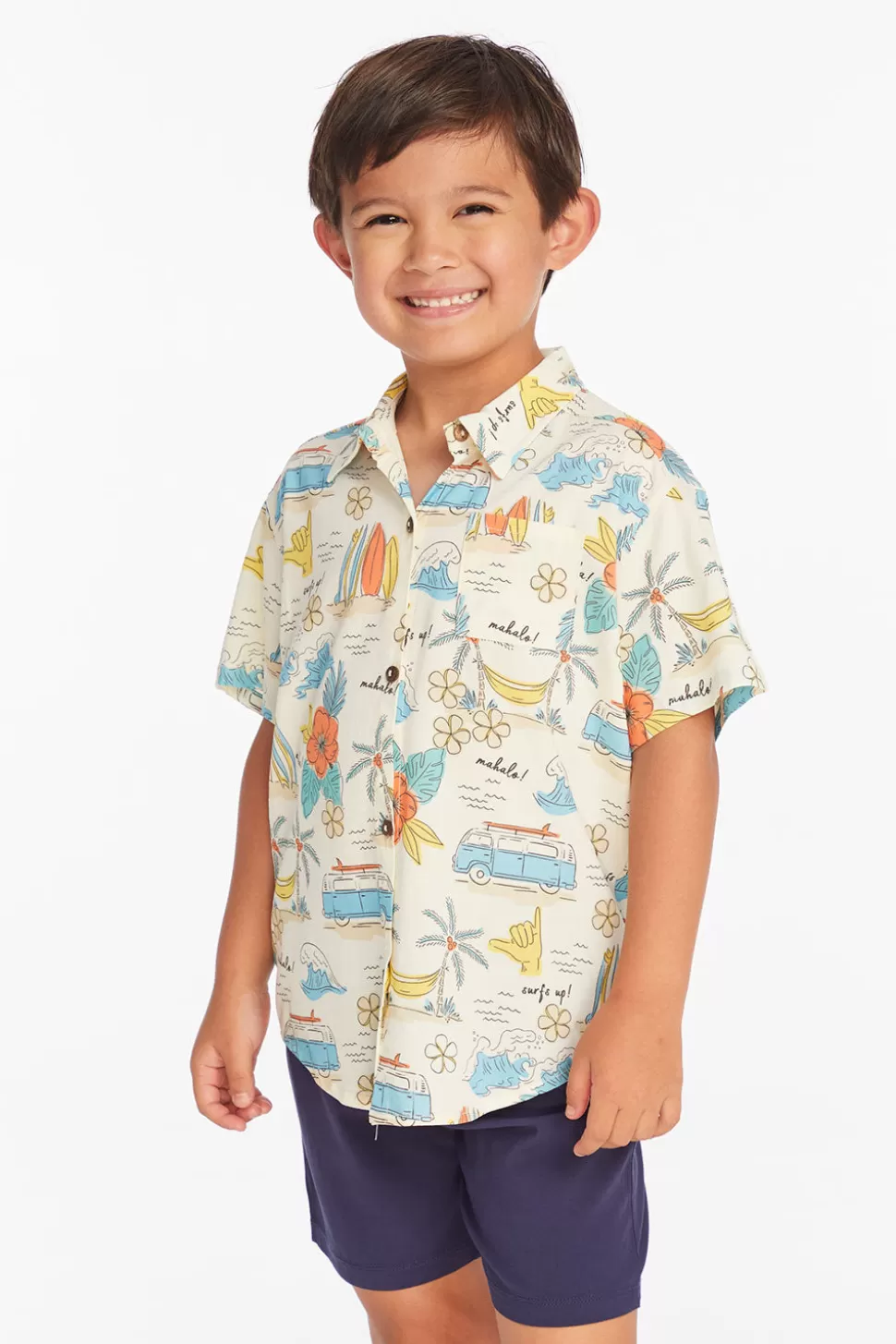 Chaser Brand Surf's Up Boys Button Down Tee Outlet