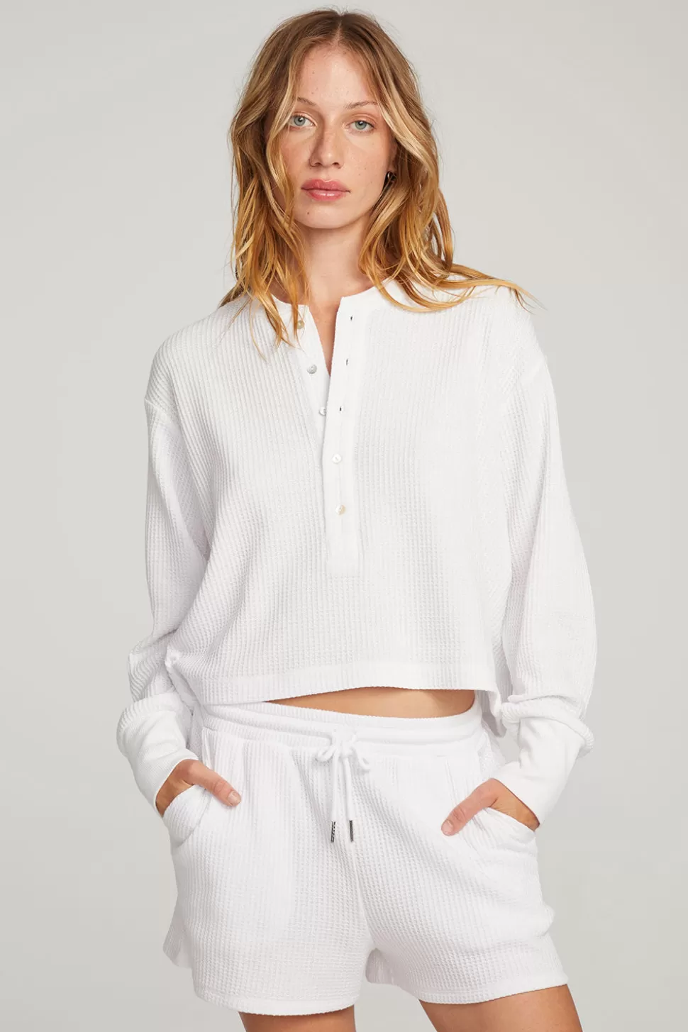 Chaser Brand Thayne White Long Sleeve Cheap