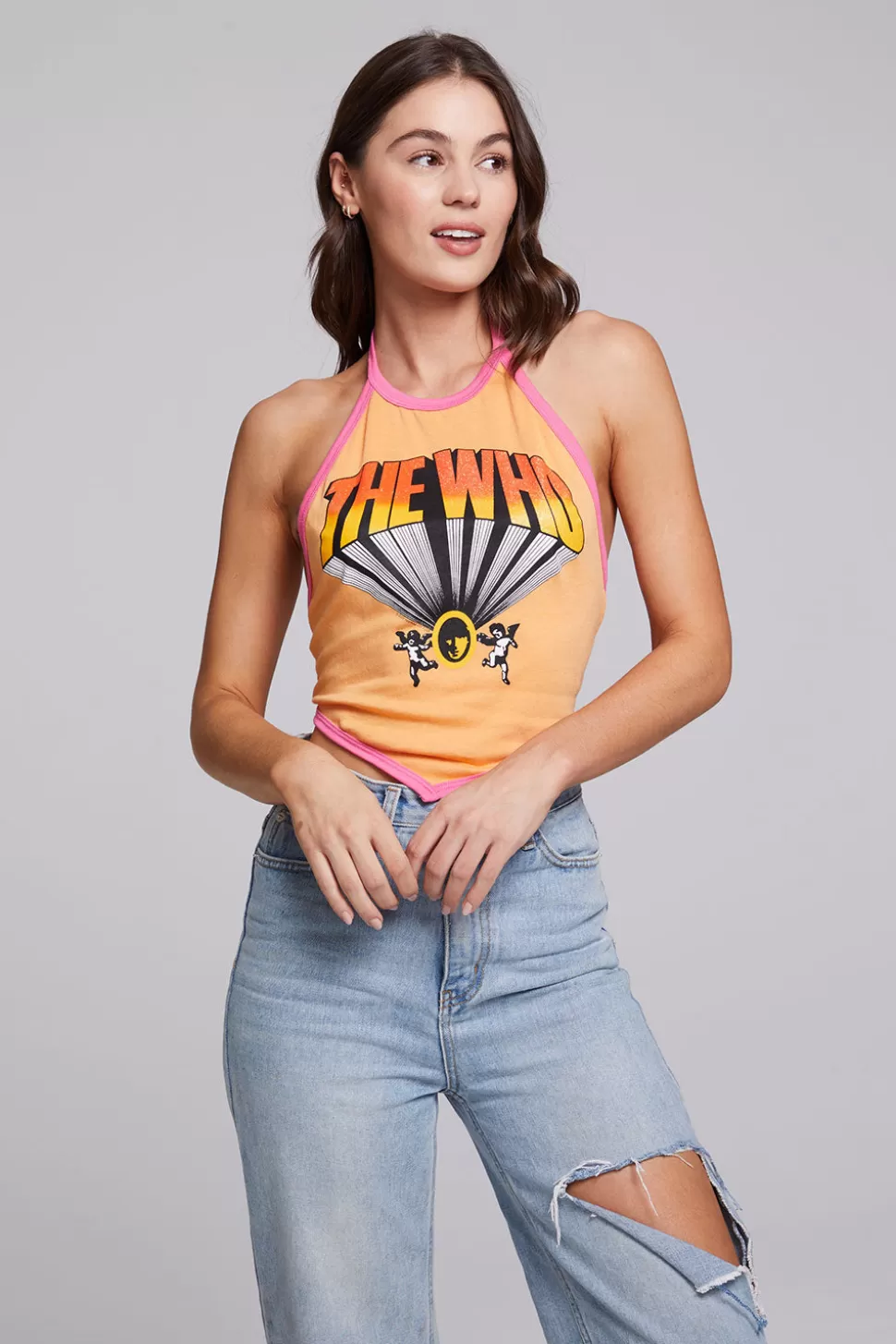 Chaser Brand The Who Keith Moon Wallflower Halter Top Discount