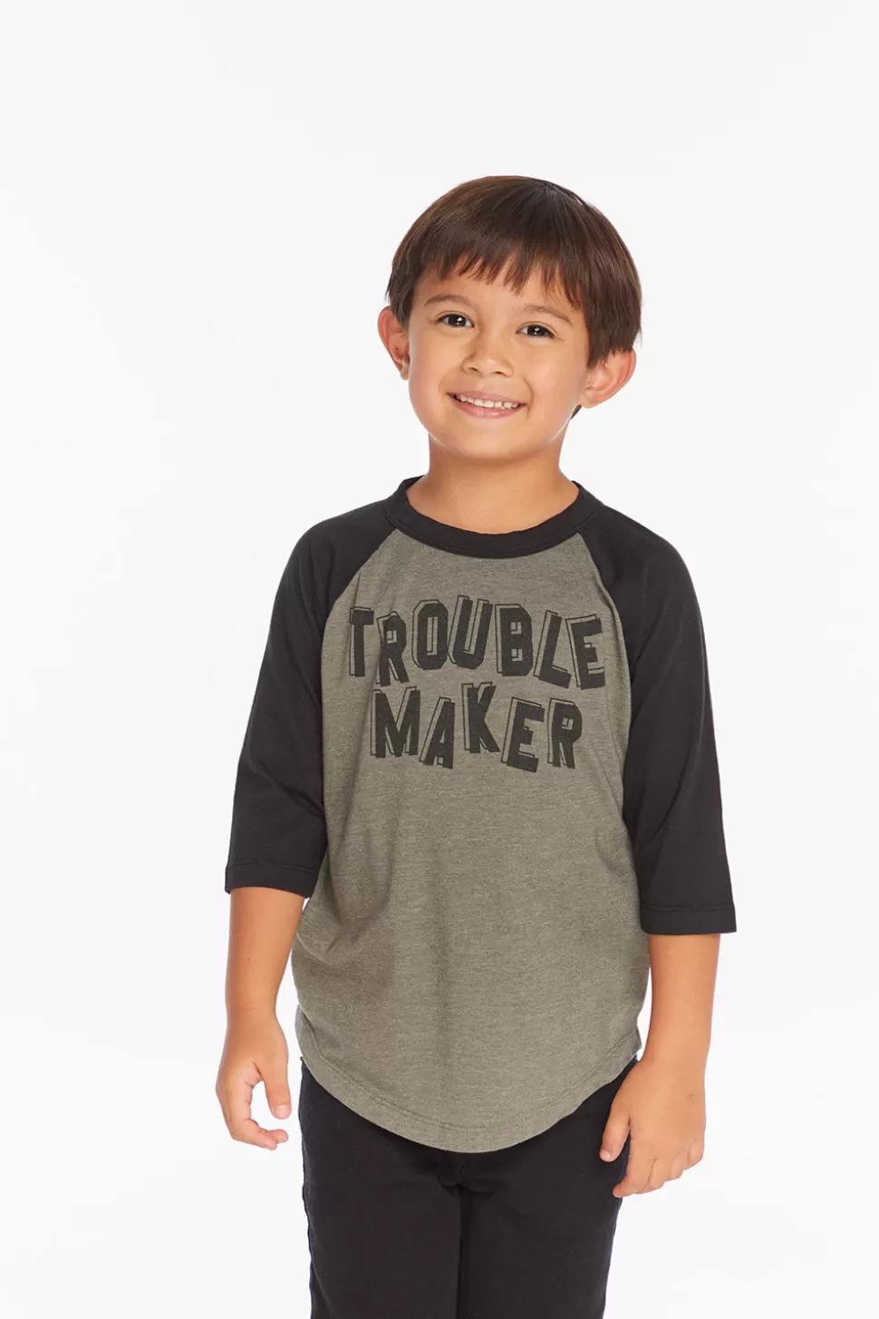 Chaser Brand Trouble Maker Boys Baseball Tee Clearance