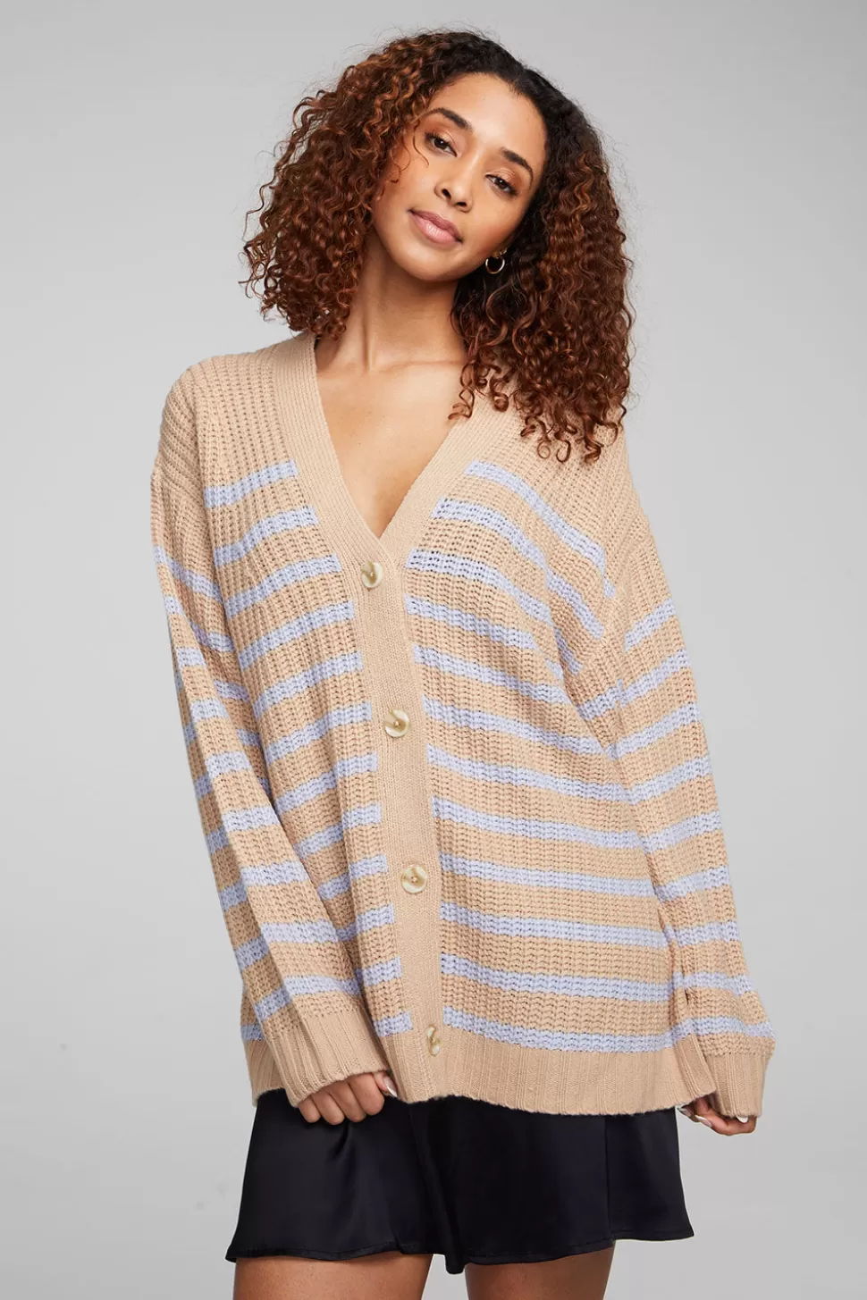 Chaser Brand Vibe Fairfax Stripe Cardigan Cheap