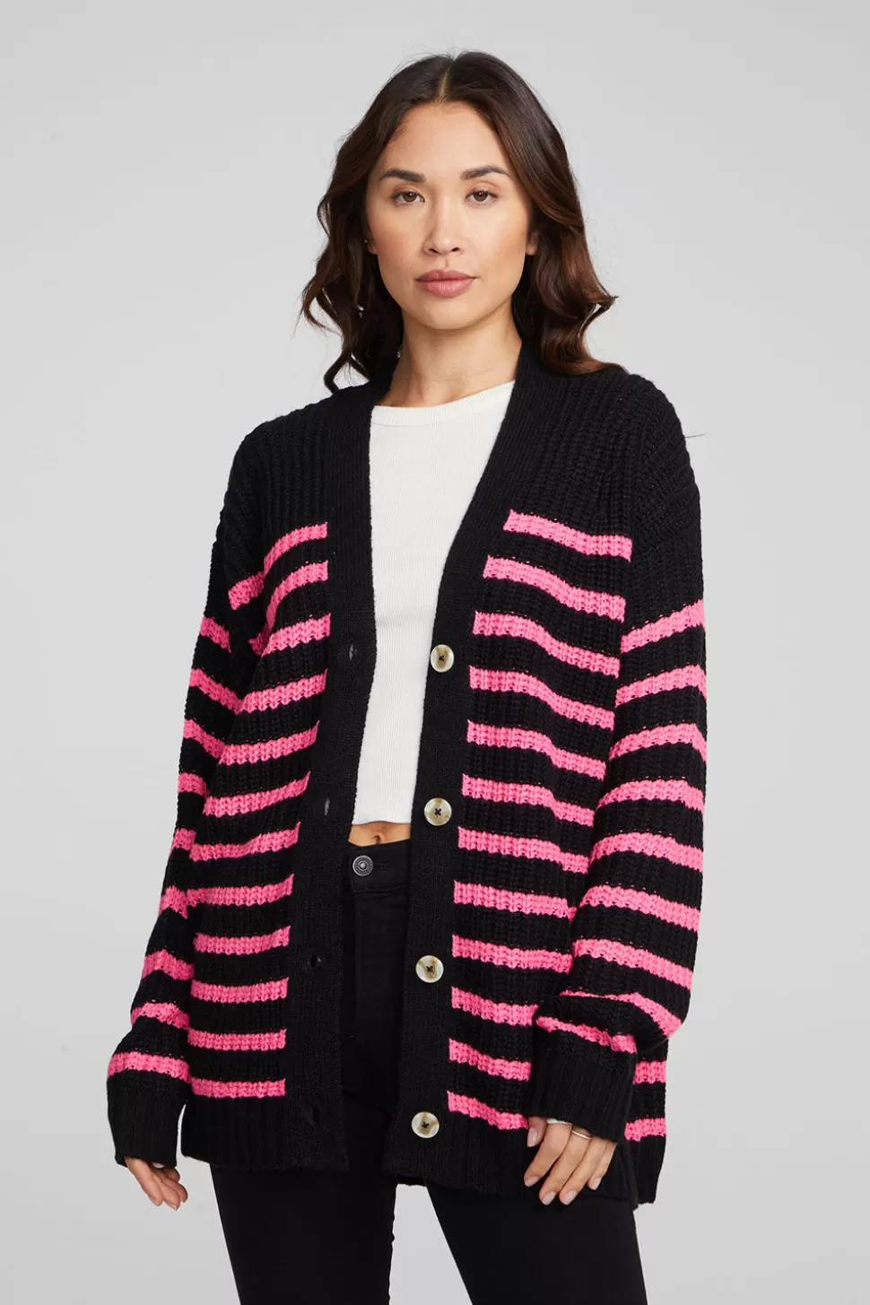 Chaser Brand Vibe Melrose Stripe Cardigan Cheap