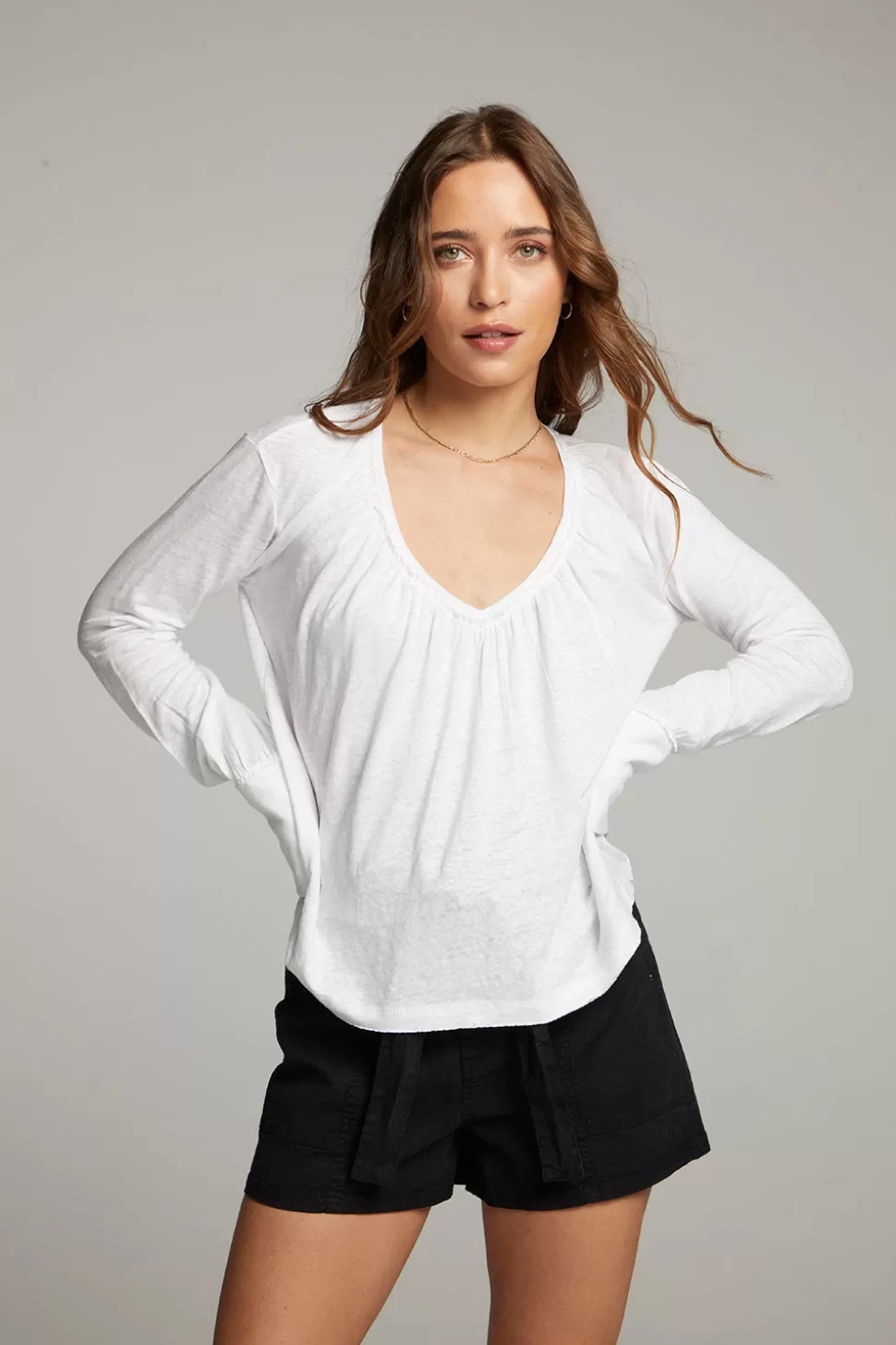 Chaser Brand Warren White Blouse Sale