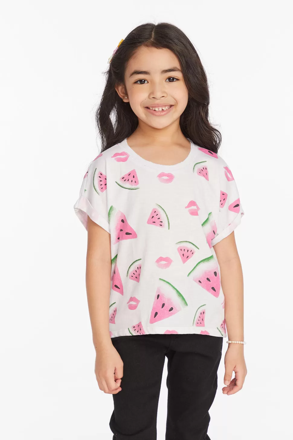 Chaser Brand Watermelon Lips Girls Tee Hot