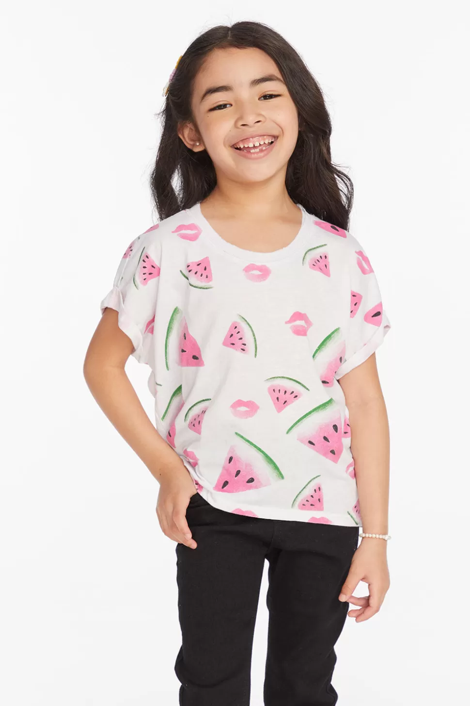 Chaser Brand Watermelon Lips Girls Tee Hot