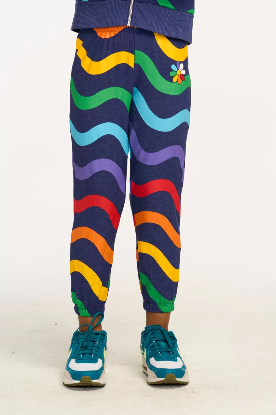 Chaser Brand Wavy Rainbow Slouchy Pant New