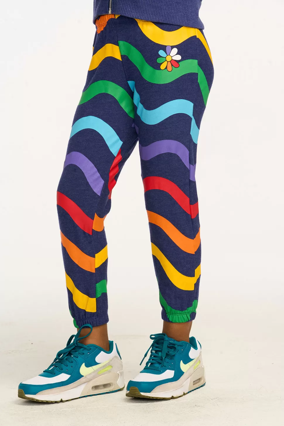 Chaser Brand Wavy Rainbow Slouchy Pant New