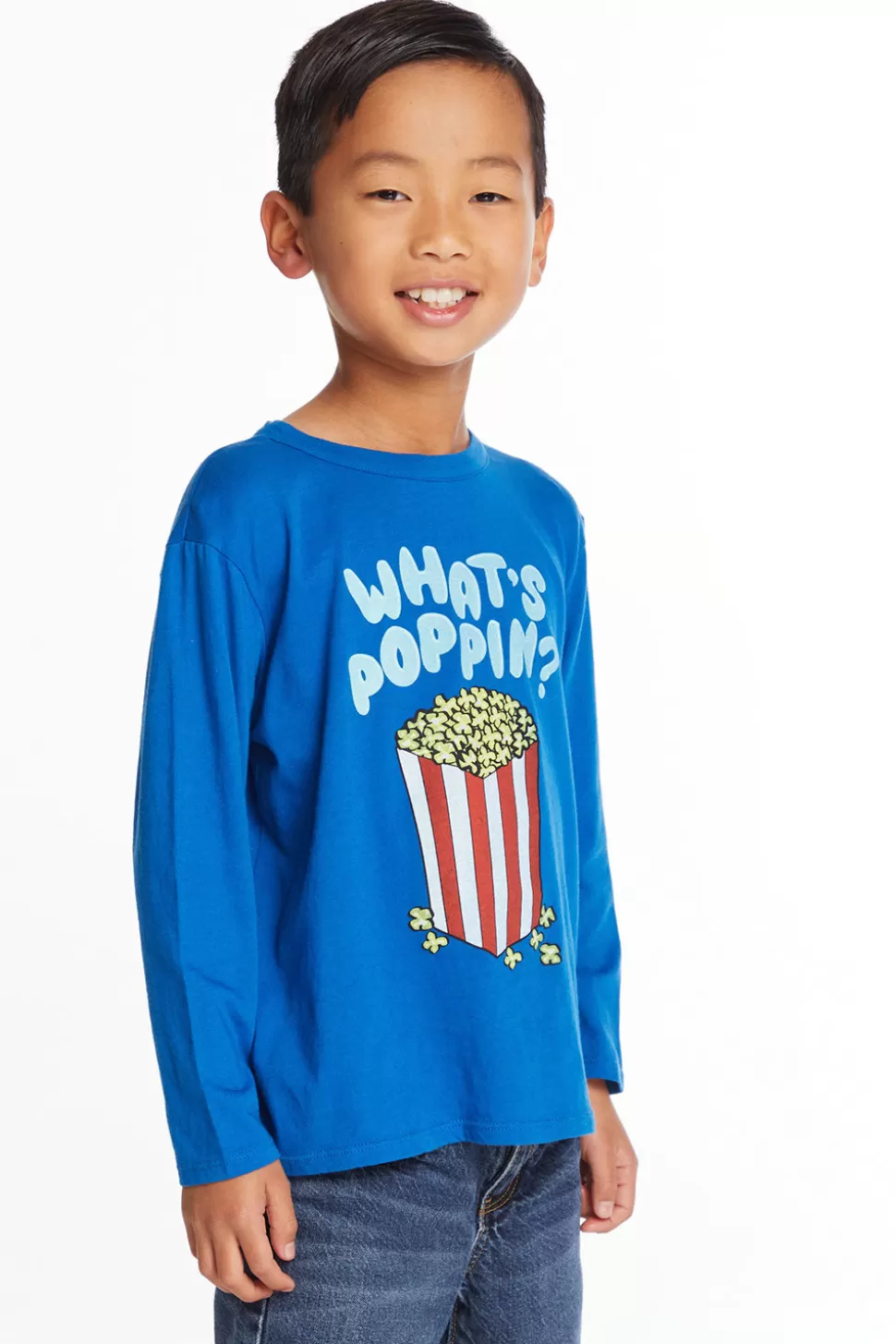 Chaser Brand Whats Poppin' Boys Long Sleeve Crew Neck Tee Clearance