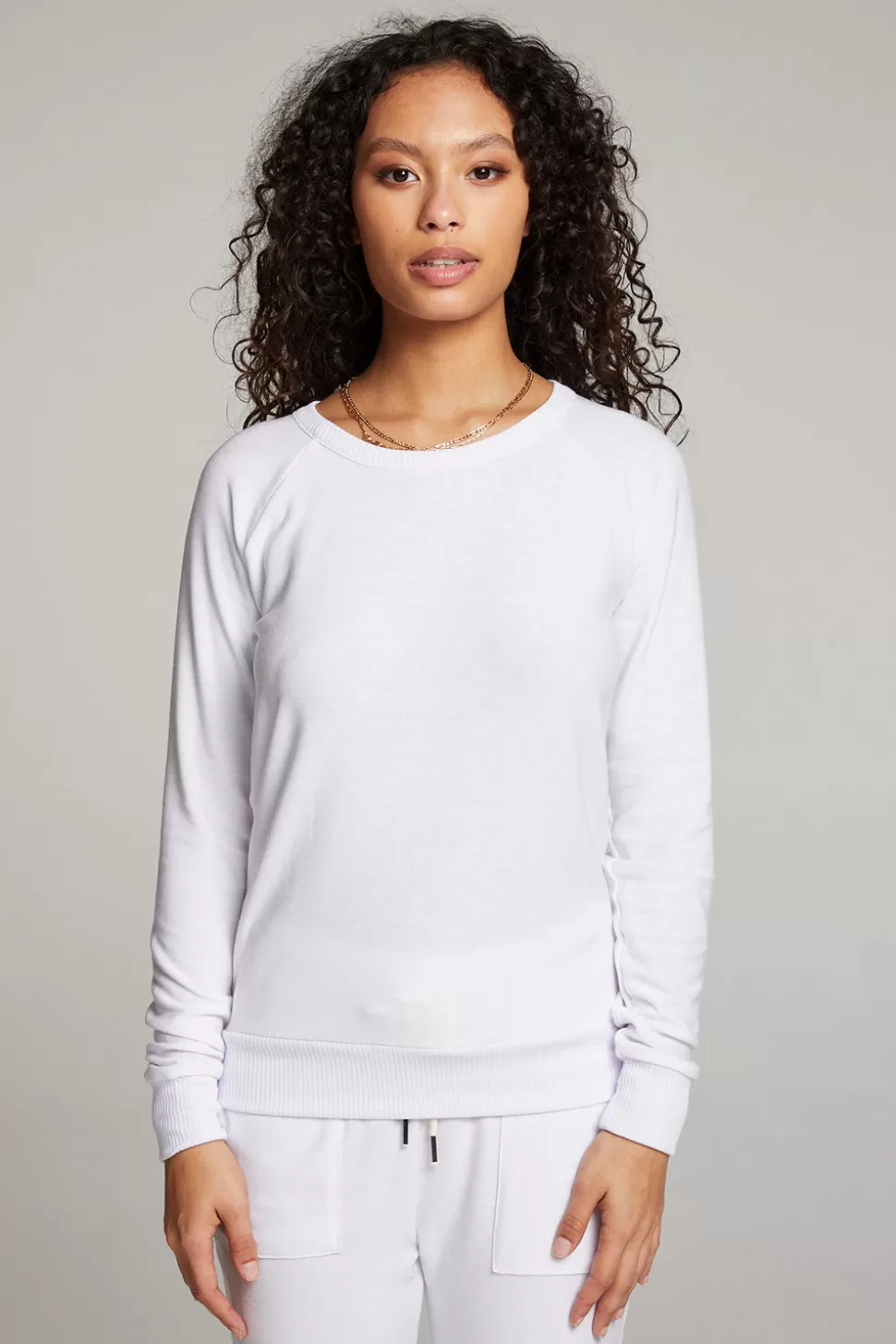 Chaser Brand White Long Sleeve Raglan Pullover Cheap