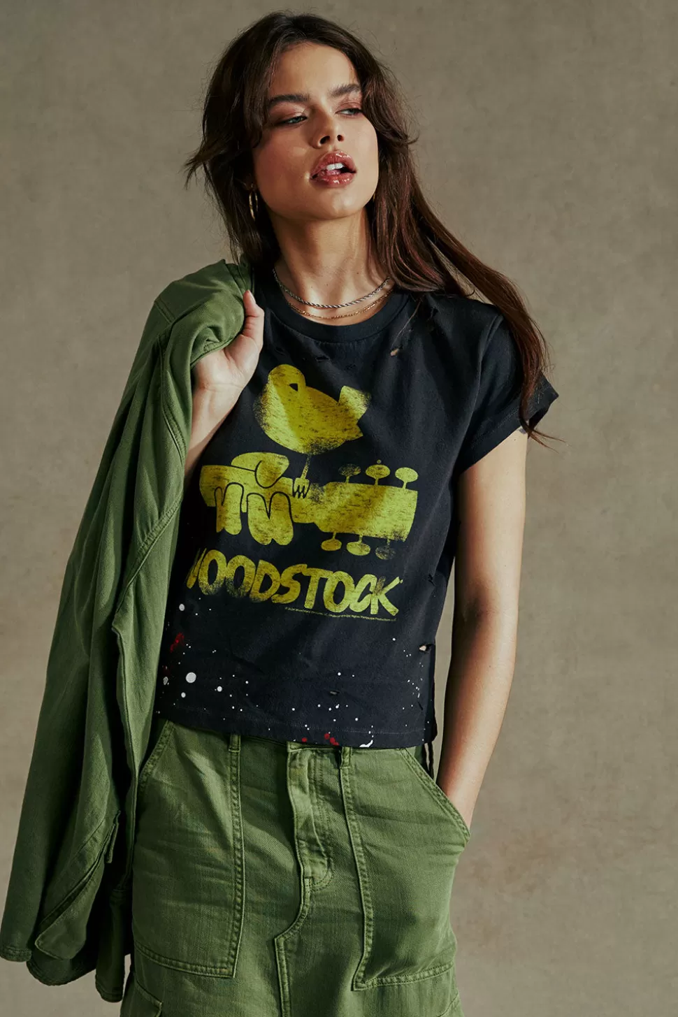 Chaser Brand Woodstock Bird On Guitar Tee Hot